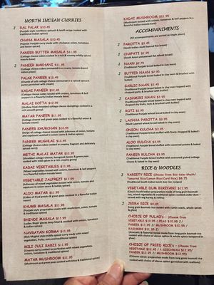 Menu 2 at Adyar Ananda Bhavan A2B in South Plainfield