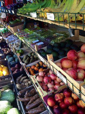 We love our fruits and vegetables. It's fresh daily from the market. Just next door to us. No. Supermarkets stuff Pls.  at The Coffee Lover's Cafe in South West London
