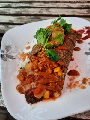 Sedona Corn enchilada at ChocolaTree Organic Oasis in Sedona