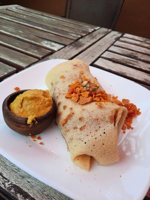 Vegan burrito at ChocolaTree Organic Oasis in Sedona