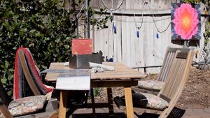 garden table at ChocolaTree Organic Oasis in Sedona
