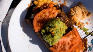 enchilada, replaced non vegan sauce with vegan paneer at ChocolaTree Organic Oasis in Sedona