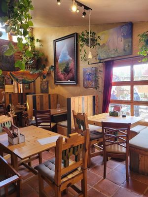 Indoor seating  at ChocolaTree Organic Oasis in Sedona