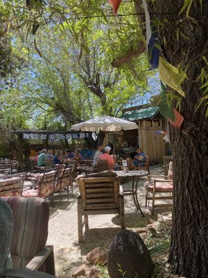 Outside back dining area  at ChocolaTree Organic Oasis in Sedona