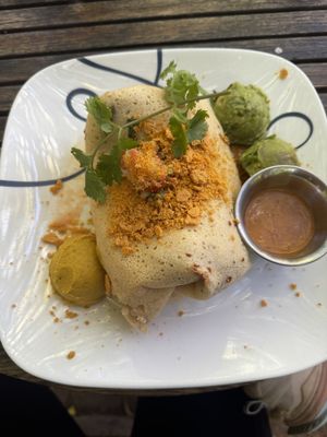 Vegan bean burrito   at ChocolaTree Organic Oasis in Sedona