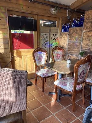 Interior seating at ChocolaTree Organic Oasis in Sedona