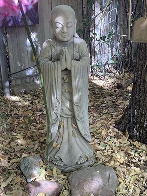 Courtyard sculpture  at ChocolaTree Organic Oasis in Sedona