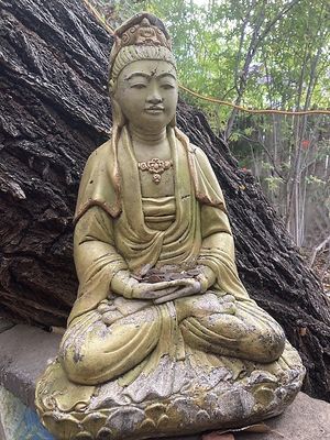 Courtyard sculpture at ChocolaTree Organic Oasis in Sedona