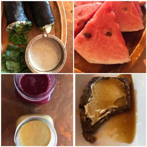 Green goddess wrap, smoothies and banana bread! at ChocolaTree Organic Oasis in Sedona