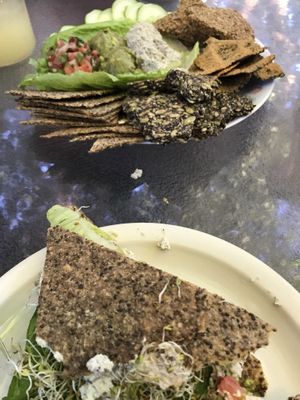 Love Dip and Cracker Sampler + Avocado Herb Sandwich  at ChocolaTree Organic Oasis in Sedona