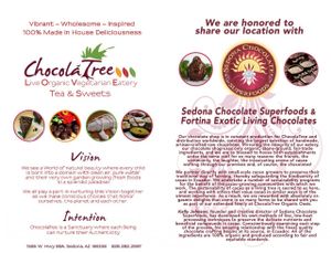 Current menu: Sweet treats & unique teas at ChocolaTree Organic Oasis in Sedona