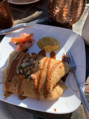 Breakfast burrito vegan option   at ChocolaTree Organic Oasis in Sedona