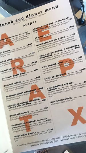 Arepa selection; veganizing the menu is now super easy! at Arepa TX in Frisco