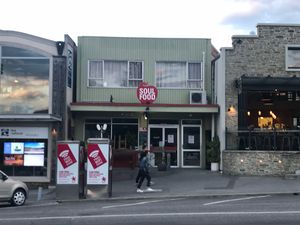 Outside at Soul Food Organic Store and Cafe in Wanaka