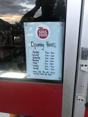 Opening hours at Soul Food Organic Store and Cafe in Wanaka
