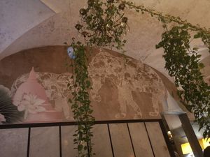 Inside restaurant at L'OV Osteria Vegetariana in Florence