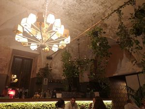 Inside restaurant at L'OV Osteria Vegetariana in Florence