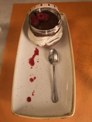 Chocolate cheesecake at L'OV Osteria Vegetariana in Florence