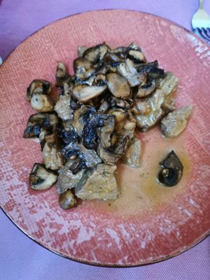 Spy Spezzatino with mushrooms #Veganuary at L'OV Osteria Vegetariana in Florence