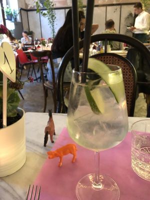 Kind of spritz with cucumber   at L'OV Osteria Vegetariana in Florence