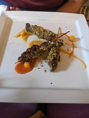 Soya skewers at L'OV Osteria Vegetariana in Florence