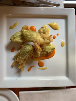 Zucchini Flowers   at L'OV Osteria Vegetariana in Florence