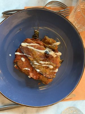 Eggplant parmigiana   at L'OV Osteria Vegetariana in Florence