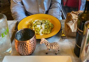 Homemade gnocci with Zucchini and vegan Gorgonzola   at L'OV Osteria Vegetariana in Florence