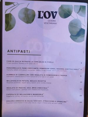 Carta agosto 2022 at L'OV Osteria Vegetariana in Florence