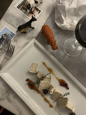 Selection of vegan Camembert flavours   at L'OV Osteria Vegetariana in Florence