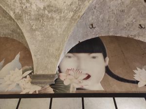 Decor at L'OV Osteria Vegetariana in Florence