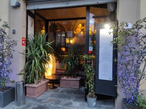 Outside at L'OV Osteria Vegetariana in Florence