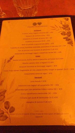  at L'OV Osteria Vegetariana in Florence