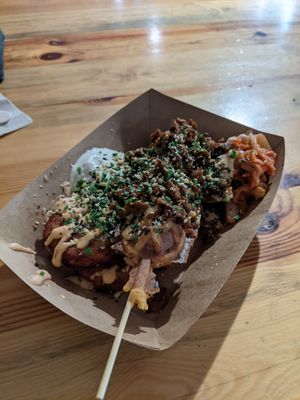 Kimchi waffle dog at Veg Machine in Tallinn