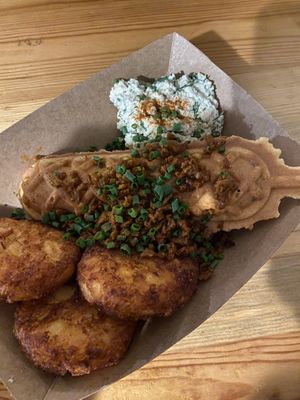 Waffle dog at Veg Machine in Tallinn