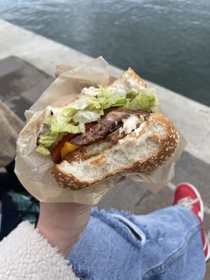 Smäsh burger  at Veg Machine in Tallinn