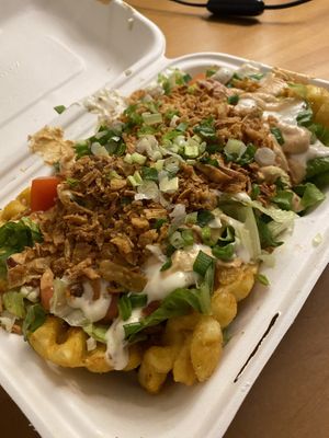Loaded fries. Never seen this before in a vegan edition. Amazing!  at Veg Machine in Tallinn