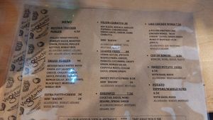 Menu at Veg Machine in Tallinn