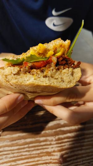 Filled ciabatta at Veg Machine in Tallinn