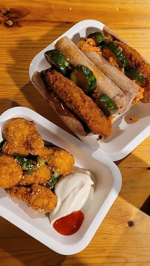 Vegan wings and sandwich at Veg Machine in Tallinn