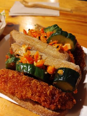 Pea protein ciapatta at Veg Machine in Tallinn