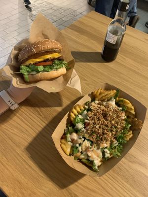 Smash Burger and Dirty Fries  at Veg Machine in Tallinn