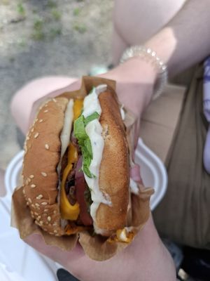 Smash burger at Veg Machine in Tallinn