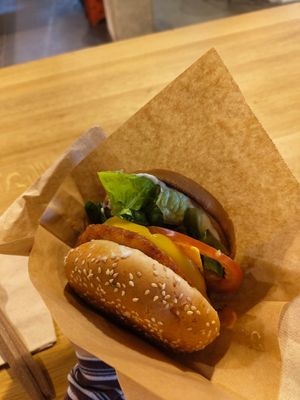 Smash burger at Veg Machine in Tallinn
