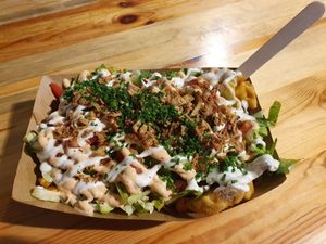Loaded fries €7 at Veg Machine in Tallinn