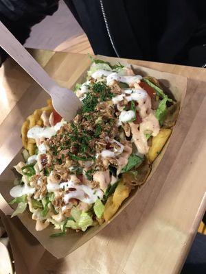 Loaded fries at Veg Machine in Tallinn