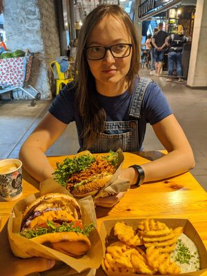 Beyond Cheese burger and Mother Trucker at Veg Machine in Tallinn