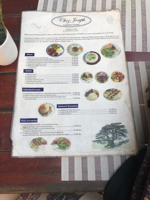 Menu as of feb 6 2020 at Chez Joseph in Vientiane