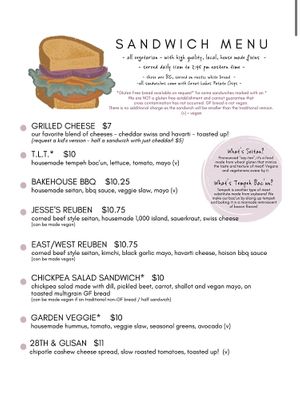 Vegan sandwich options  at Black Currant Bakehouse in Union Pier