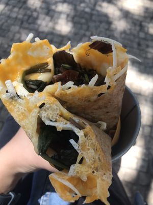 Crêpe with vegan cheese, sundries tomatoes and spinach  at Sama Sama Catering in Lisbon
